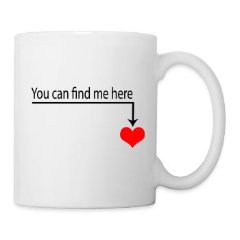 Rotes Herz Geschenkidee - Tasse - Weiß - Rechts