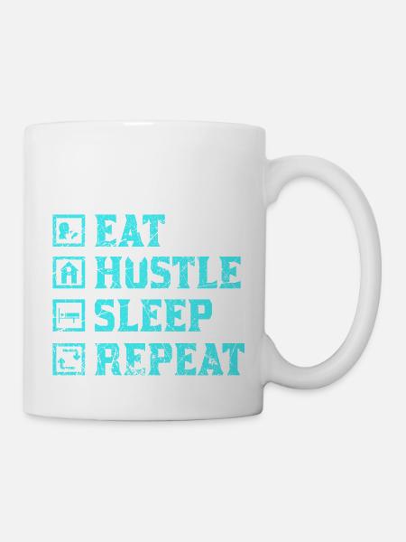 Eat hustle sleep repeat - Mug - white