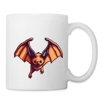 8 Bit Flughund in retro und vintage Pixelart - Tasse - Weiß - Rechts