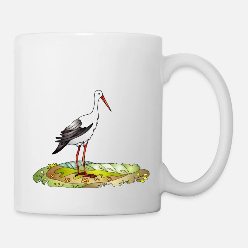 Oiseau cigogne - Mug blanc - blanc