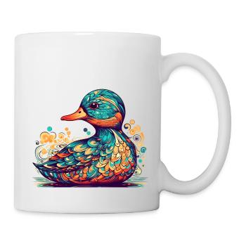 Un canard magnifique comme un bel oiseau aquatique - Mug blanc - blanc - Droite