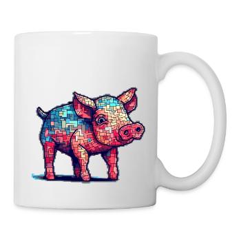 Cochon rétro dans des graphismes 8 bits cool - Mug blanc - blanc - Droite