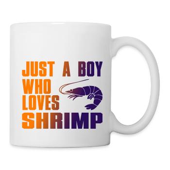 Juste un garçon qui aime les crevettes - Mug blanc - blanc - Droite
