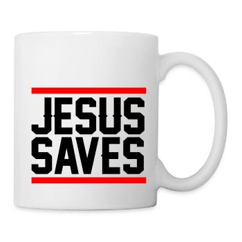 Jesus Saves - Tasse - Weiß - Rechts