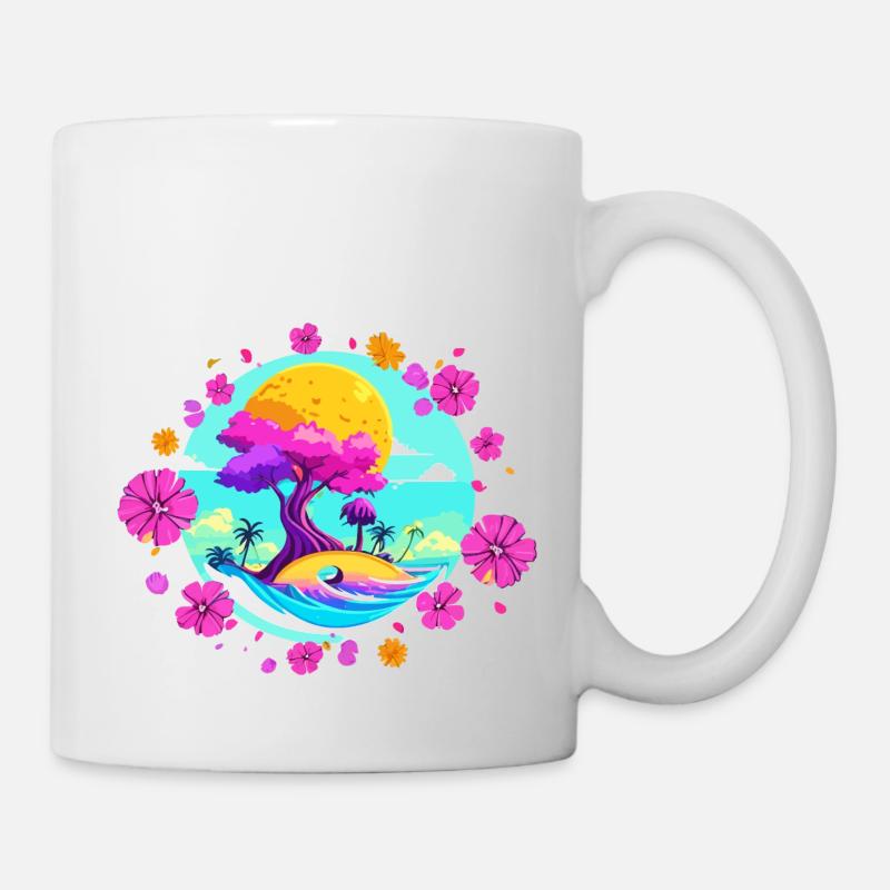 Fleur rose - Mug blanc - blanc