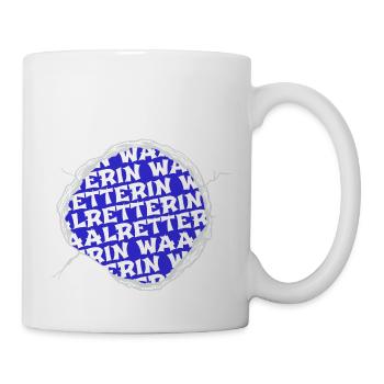 gerechtigkeit humor bday katze schwein angelhaken - Tasse - Weiß - Rechts