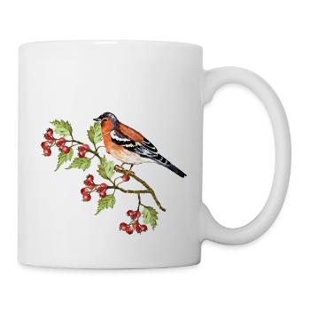 Bunter Vogel - Tasse - Weiß - Rechts