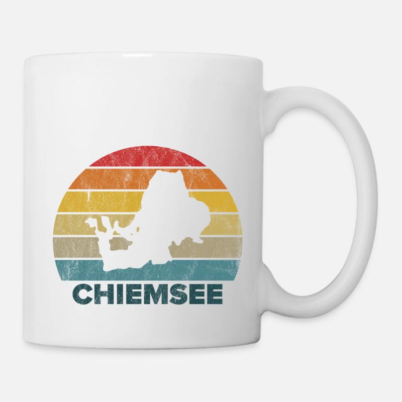 Chiem See Retro Sunset Vintage Urlaub Sommer - Tasse - Weiß