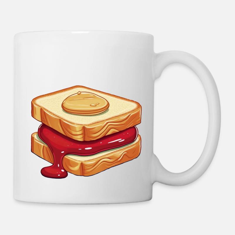 Sandwich au beurre d’arachide et à la confiture - Mug blanc - blanc