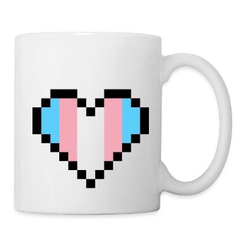 Fierté transgenre Pixel Art Cœur - Mug blanc - blanc - Droite