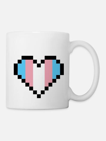Transgender Pride Pixel Art Heart - Mug - white