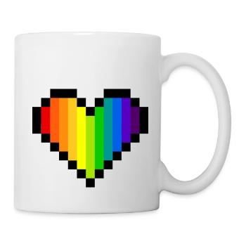 Pixel Art Rainbow Heart - LGBT Pride - Mug - white - Right