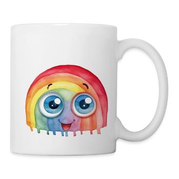 Rainbow Watercolor Drawing - Mug - white - Right
