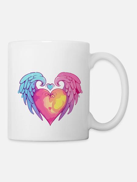 Mein geflügeltes Herz - Tasse - Weiß