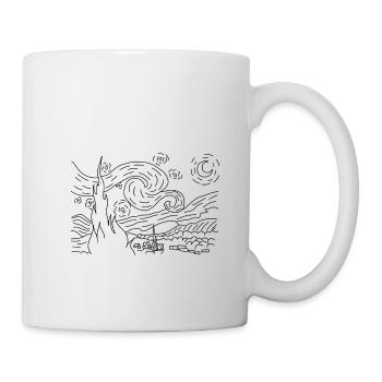Van Gogh Sternennacht Starry Night - Tasse - Weiß - Rechts