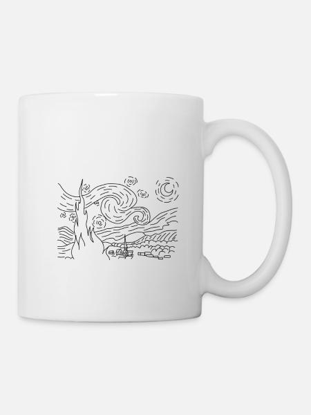 Van Gogh Sternennacht Starry Night - Tasse - Weiß