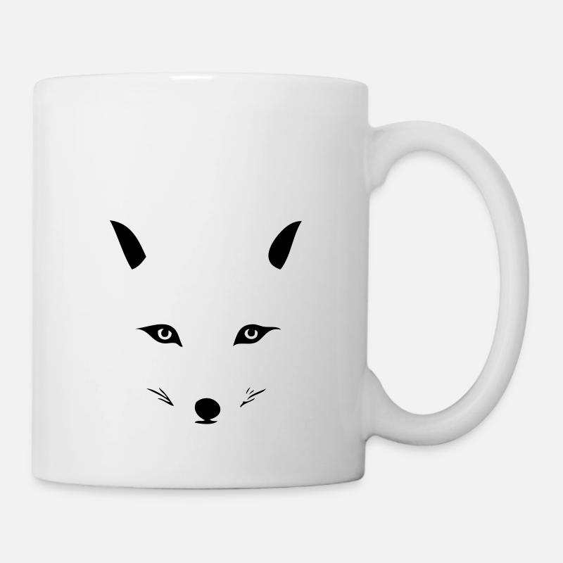 Cartoon arktischer Fuchs - Tasse - Weiß