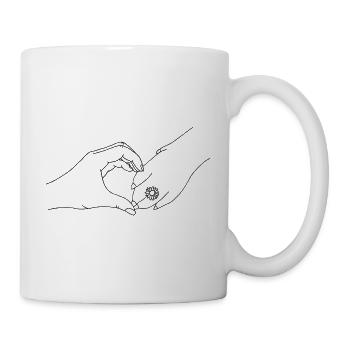 Hand mit Pfote - Tasse - Weiß - Rechts