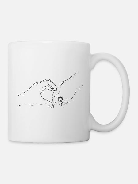 Hand mit Pfote - Tasse - Weiß