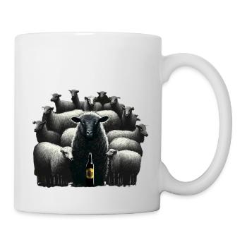 Mouton noir frais avec de la bière - Mug blanc - blanc - Droite