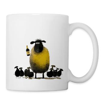 Drôle de mouton avec de la bière - humour - Mug blanc - blanc - Droite