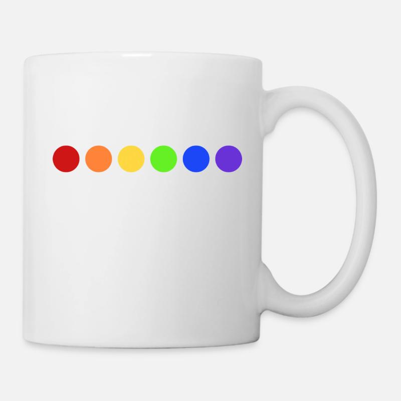 PRIDE Regenbogen Punkte - Tasse - Weiß