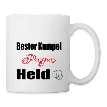 Papa, bester Freund, Held - Tasse - Weiß - Rechts