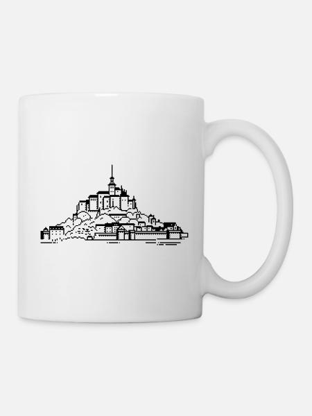 1bit Pixel Mont Saint Michel - Mug - white