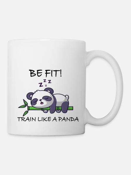 Be fit train like a Panda - Tasse - Weiß