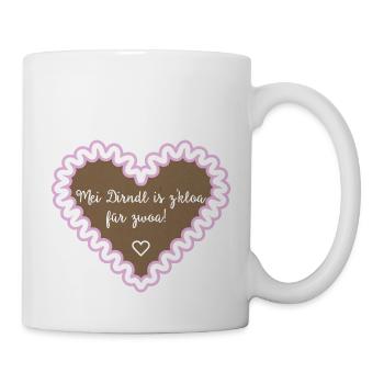 Mei Dirndl is z'kloa für zwoa - Bayern - Tasse - Weiß - Rechts