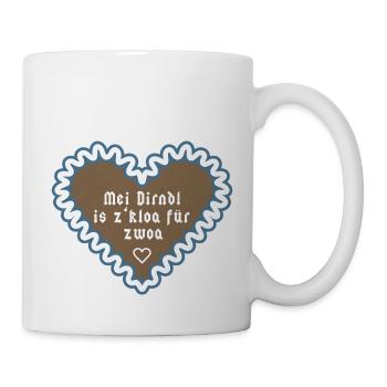 Mei Dirndl is z'kloa für zwoa - Bayern - Tasse - Weiß - Rechts