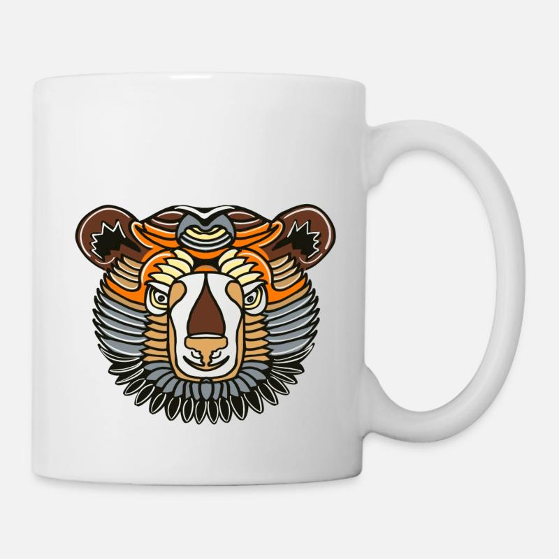 Bär Kopf symmetrisch - Tasse - Weiß