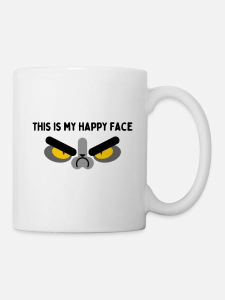 Mürrisches Gesicht - Tasse - Weiß
