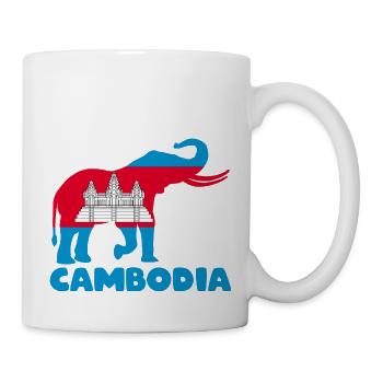 Cambodia Temple Khmer Elephant Flag I Gift - Mug - white - Right