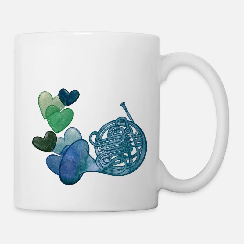 Blaues Waldhorn - Tasse - Weiß