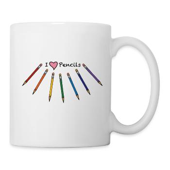 Regenbogen-Bleistifte - Tasse - Weiß - Rechts