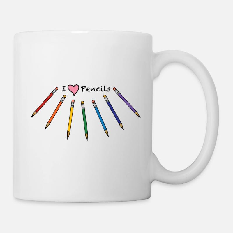 Crayons arc-en-ciel - Mug blanc - blanc