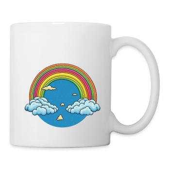 Nuages arc-en-ciel et étoiles - Mug blanc - blanc - Droite