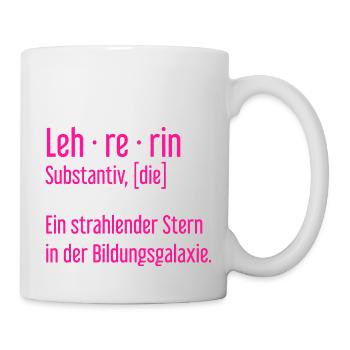 Lehrerin Lehrerinnen Schule Pädagogin Unterricht - Tasse - Weiß - Rechts