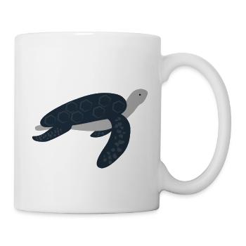 Tortue de mer mignonne en bleu - Mug blanc - blanc - Droite