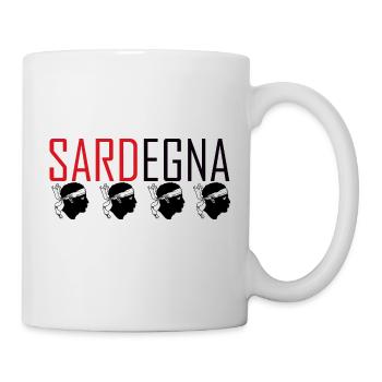 Sardinien, Sardegna, Logo - Tasse - Weiß - Rechts