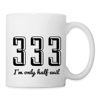333 I'M ONLY HALF EVIL - FUNNY EVILPEOPLE POISON - Mug - white - Right