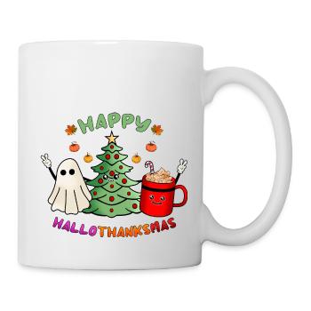 Happy Hallothanksmas Boo Tree & Cocoa Lover - Mug - white - Right