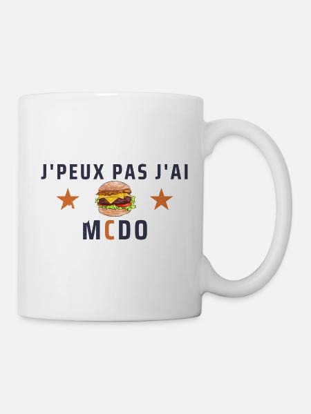 j peux pas j ai mcdo - Mug blanc - blanc