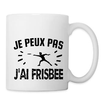 je peux pas j'ai frisbee - Mug blanc - blanc - Droite