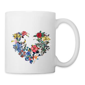 Flower Heart, Flowers,Floral, Flower - Mug - white - Right