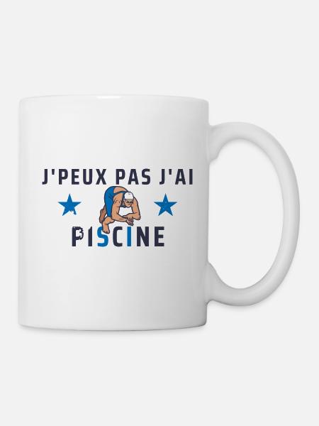 j peux pas j ai piscine - Mug blanc - blanc