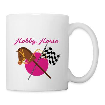 Hobby Horse Steckenpferd und Zielflagge - Tasse - Weiß - Rechts