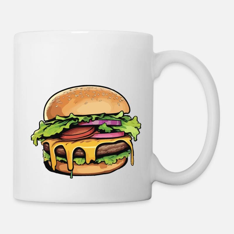 hamburger - Mug blanc - blanc
