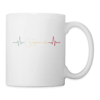 akustische Gitarre Frequenz Puls Geschenk bunt - Tasse - Weiß - Rechts